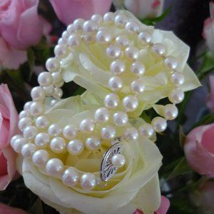 1950s Vintage Japanese Akoya Pearl Necklace 6.5-7mm 21.5"